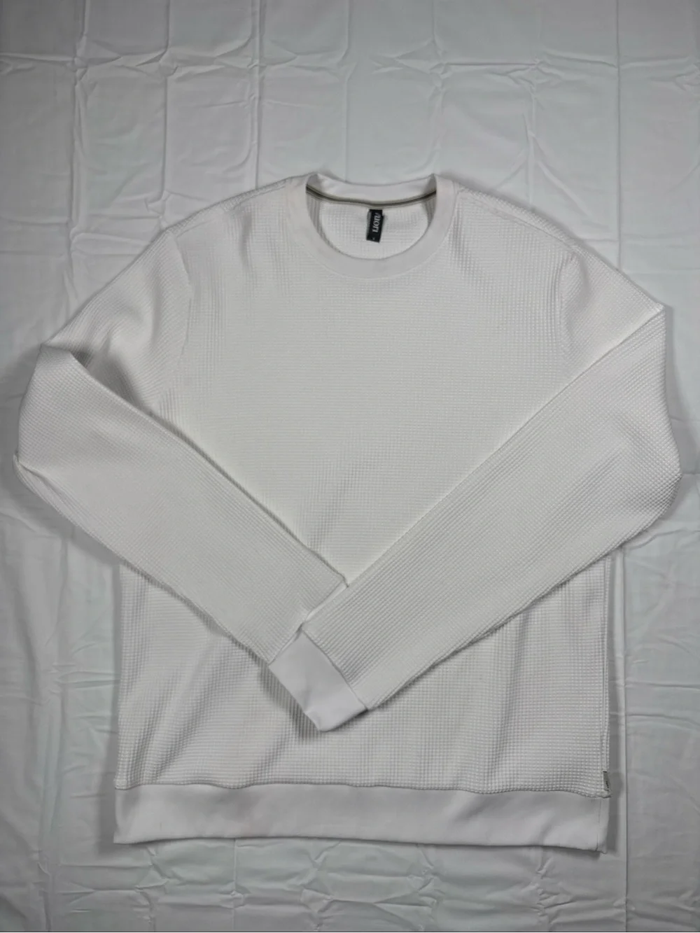Vuori Tech Waffle Men's Crewneck Sweater - White